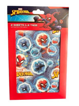 Picture of Spider-Man Design Gift Wrap Sheets and Tags 2 sheets 2 tags