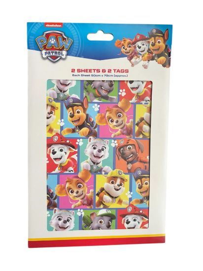 Picture of Paw Patrol  Gift Wrap 2 sheets 2 Gift Tags Skye Marshall Rocky Rubble NEW