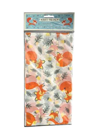 Picture of 30 x sheets Rusty The Fox Greaseproof paper food wrap NEW rusty the fox design