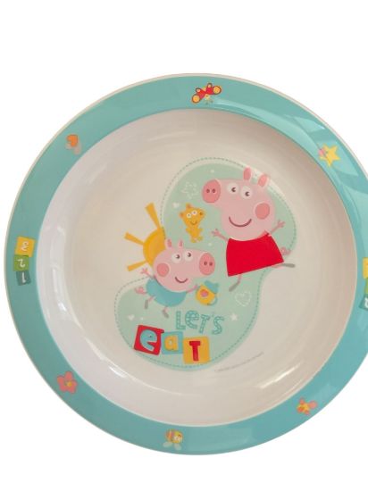 Picture of Peppa Pig plate NEW Plastic peppa pig plate NEW  blue Lets Eat design