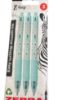 Picture of 3 x Zebra Z-Grip Easy writing smooth ink pens blue spotty design
