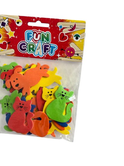 Picture of Cat and Dog Foam Stickers Assorted Pack Assorted colours 14g
