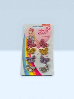 Picture of 4 x JOJO Siwa Earrings with Ribbon Bows earrings decoration NEW 4 designs