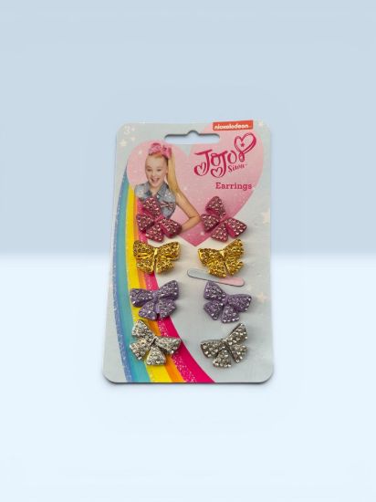 Picture of 4 x JOJO Siwa Earrings with Ribbon Bows earrings decoration NEW 4 designs