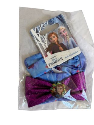 Picture of 1 x Disney Frozen Hair Scrunchie Frozen Scrunchy blue with pink bow anna charm