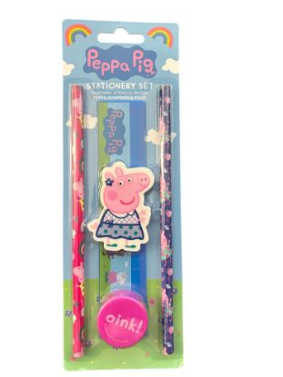 Picture of Peppa Pig Stationery Set .5 piece boxed gift NEW OINK pencil sharpener ruler