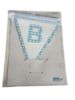 Picture of UNISEX BABY SHOWER bunting, reversable card triangles on white ribbon NEW