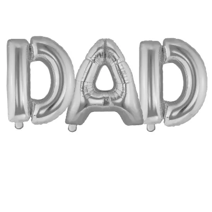 Picture of Silver 40cm DAD Letter Text Balloon - Father's Day Gift