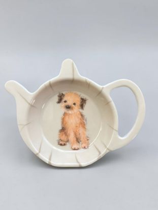 Picture of Tea Bag Tidy Holder Betty the Border Terrier  Melamine Dish Rest dog  teabag holder