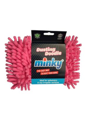 Picture of pink Minky Dusting Doodle Cleaning Mitten