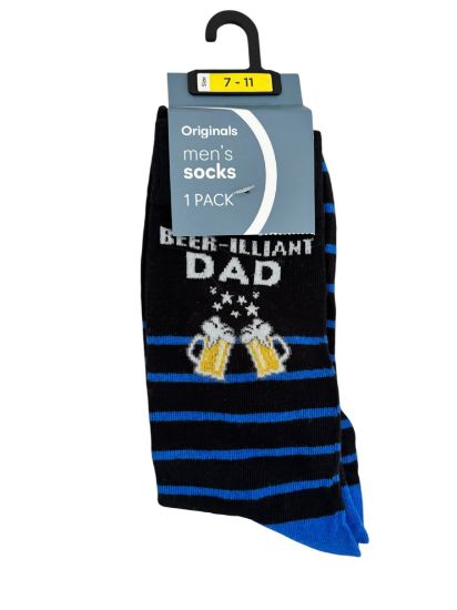 Picture of Fathers Day Socks Beer-illiant Dad Socks UK 7-11 NEW