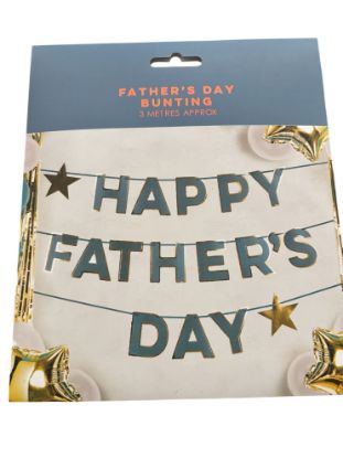 Picture of Happy Fathers Day Bunting 3 metres blue gold star