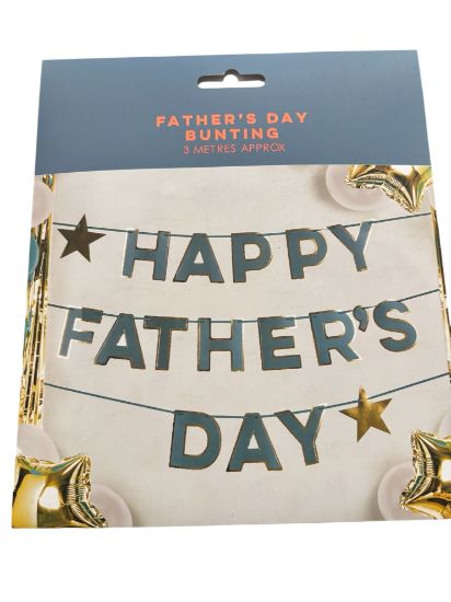 Picture of Happy Fathers Day Bunting 3 metres blue gold star