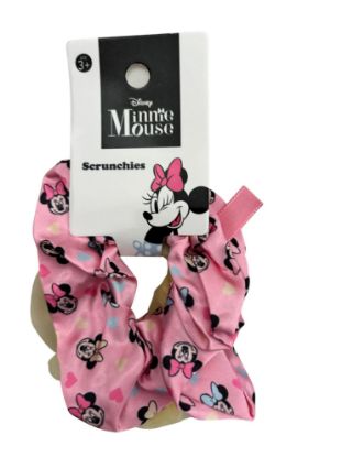 Picture of 2 x disney minnie mouse hair scrunchys  1 printed 1  mesh