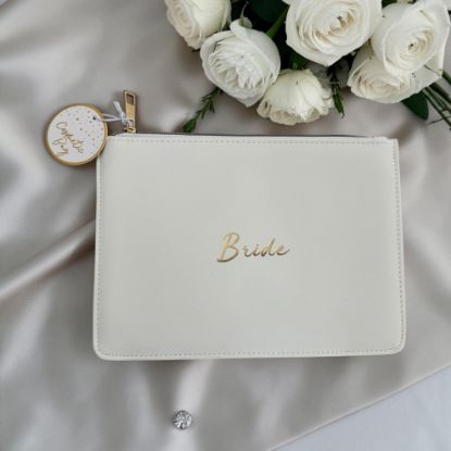 Picture of Bride Cosmetic Bag in white  Gift for Bride Wedding New