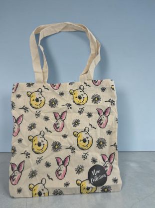Picture of disney winnie the pooh and piglet canvas bag with daisies