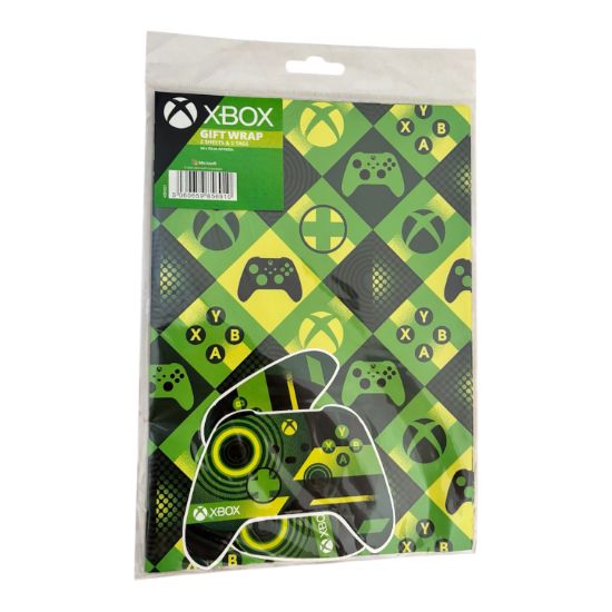 Picture of Birthday Wrapping Paper XBOX  wrapping paper 2 Sheets & 2 Tags  Kids Xbox Gift Wrap
