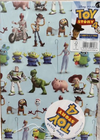 Picture of Toy Story Gift Wrap Toy story 4 wrapping paper and tags