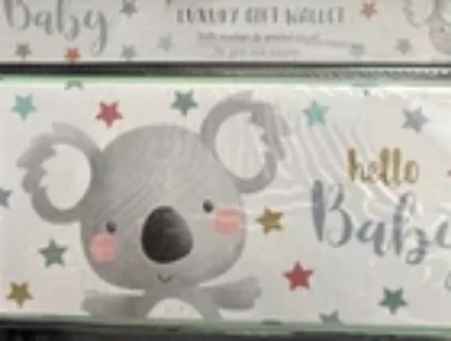 Picture of New Baby Money Wallet Greetings Card cute koala design Hello Baby with envelope