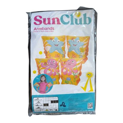 Picture of Kids Childrens Boys Girls Inflatable Swimming Pool ARM BANDS  pink octopus  age 3-6