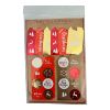 Picture of Red gold Christmas gift tag label and sticker set  6 gift tags 2 sticker sheets