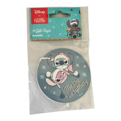 Picture of 4 x Disney Stitch Christmas Gift tags merry everything