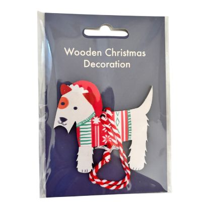 Picture of Dog Wooden tree Decoration Christmas Tree Scottie dog Christmas tree bauble NEW
