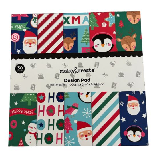 Picture of Christmas Characters PAPER PAD  christmas design papers 30 sheets 10 designs NEW