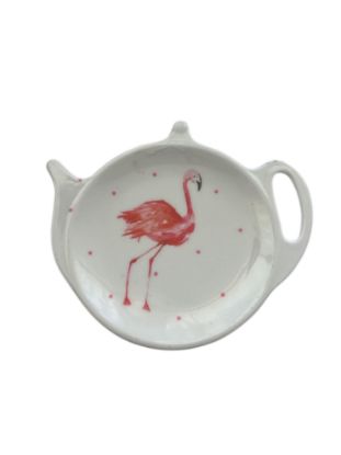 Picture of Tea Bag Tidy Holder Pink Flamingo Melamine Dish Rest flamingo teabag holder - copy