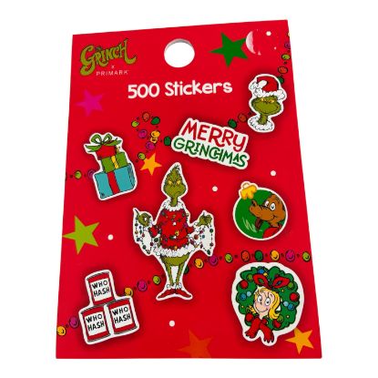 Picture of 500 x the grinch stickers christmas grinch stickers red booklet