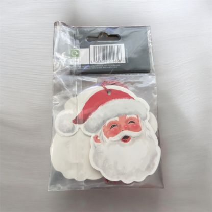 Picture of 4 x santa Face CHRISTMAS Gift tags with Red Twine NEW