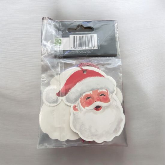 Picture of 4 x santa Face CHRISTMAS Gift tags with Red Twine NEW