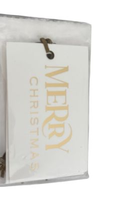 Picture of 8 x merry christmas white gift tags white with gold lettering