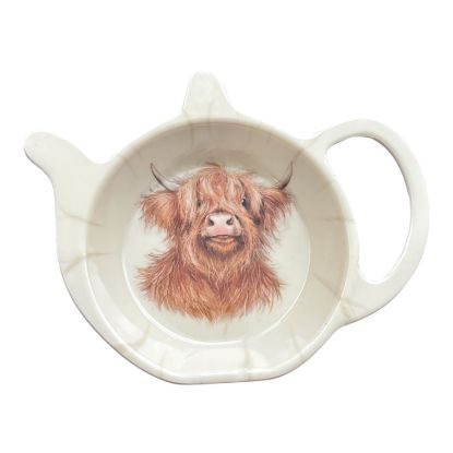 Picture of Tea Bag Tidy Holder  Highland Cow Melamine Dish Rest highland cow design