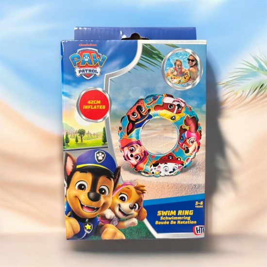 Picture of paw patrol swim ring swimming inflatable paw patrol rubber ring chase rubble