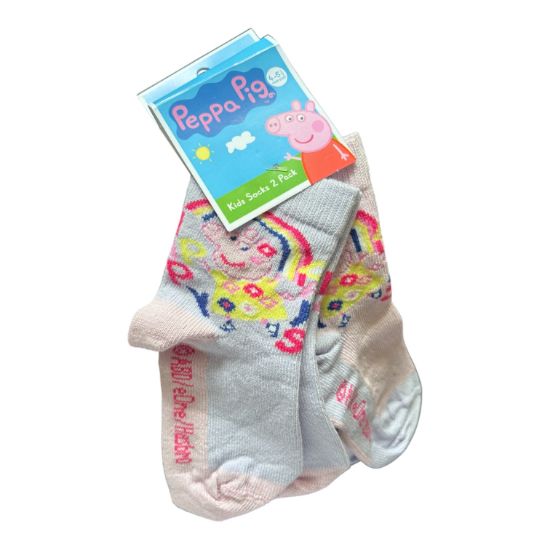 Picture of 2 x pairs Peppa Pig Socks pink and lilac peppa yellow dress uk 4-5.5 infant