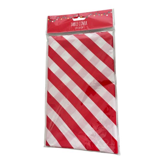 Picture of Red Candy Cane Striped Table cover Christmas table cover 120 x 180 cm