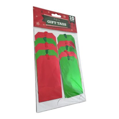 Picture of 10 x ChristmasRed & Green Foil Gift Tags New with red and green twine