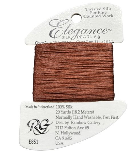 Picture of Rainbow Gallery Elegance 8 Silk Pearl Thread 20yds E851 brown