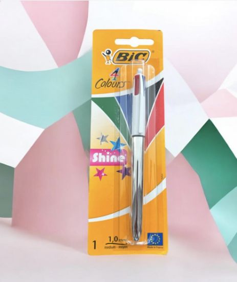 Picture of Bic 4 Colours Shine Pen In silver barrel New