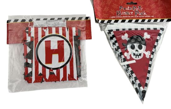 Picture of Pirate Party Banner Pack Bunting Garland Boys Birthday red black white