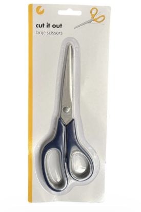 Picture of Large handle blue scissors for craft kitchen etc