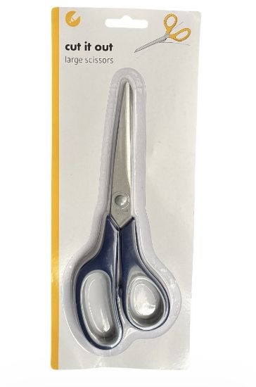 Picture of Large handle blue scissors for craft kitchen etc