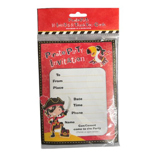 Picture of 10 x pirate invitation and thank you cards red packet (invitation and thank you )