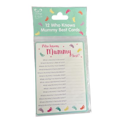 Picture of 12 Who Knows Mummy Best Cards Baby Shower Game New