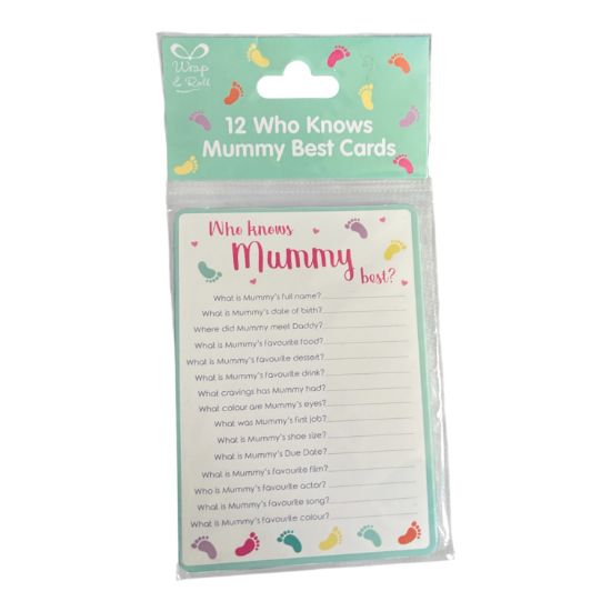 Picture of 12 Who Knows Mummy Best Cards Baby Shower Game New