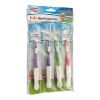 Picture of 4 x kids toothbrushes individual boxed purple blue green and red