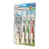 Picture of 4 x kids toothbrushes individual boxed purple blue green and red