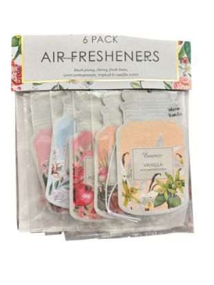 Picture of 6 x summer car air fresheners vanilla tropical pomegranate linen cherry blush pe