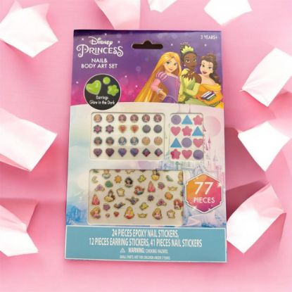 Picture of Disney Princess  Nail Art Set - 77 piece nail stickers and stick on earrings